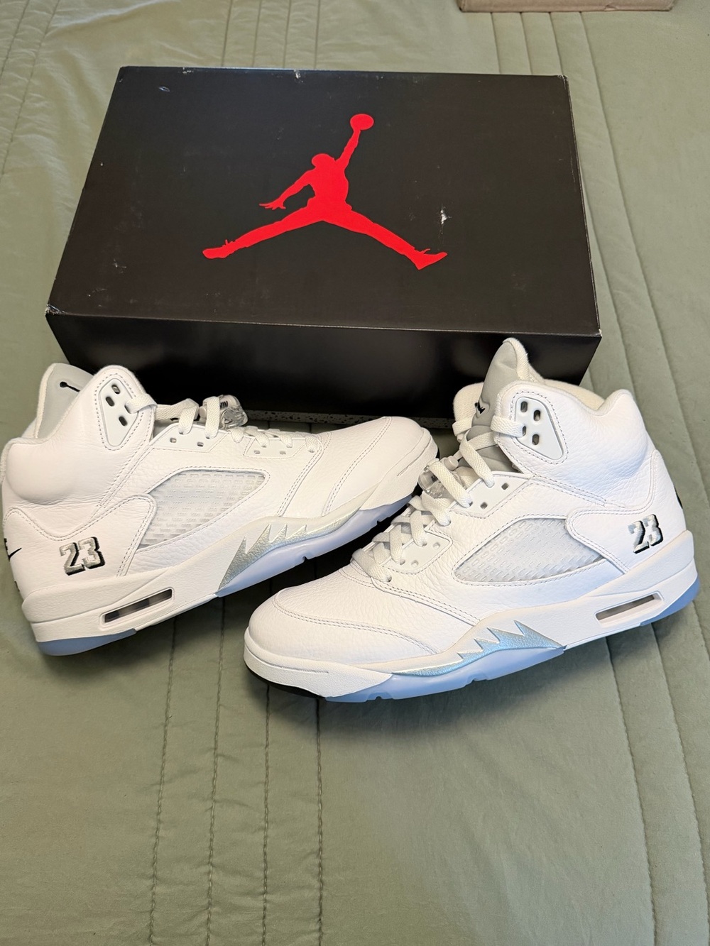 Air Jordan 5 Retro “White Metallic 2025” (Worn Once, Size 10)